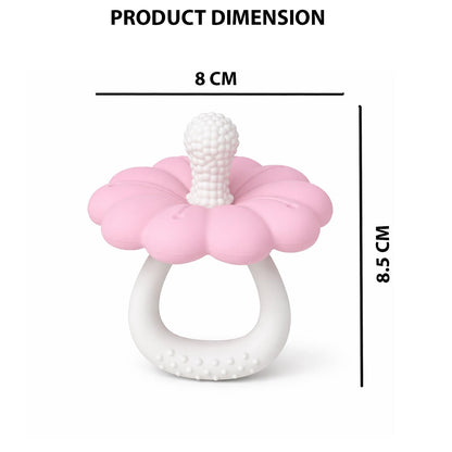 Signamio Silicone Teether for Baby, BPA Free - Food Grade, Non Toxic PVC Free, Easy Grip Handle, Soft Edges, Baby Teethers for 6 to 12 Months, Teethers for 3 to 6 Months, Soft - Pink