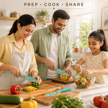 3 Pcs Kitchen Knife Set - Blue-(Packing-Loose)