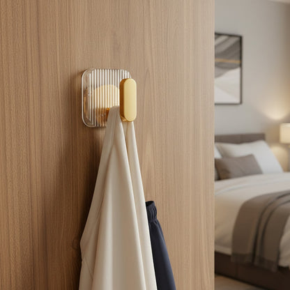 Self Adhesive Wall Hooks Gold 8 pcs -