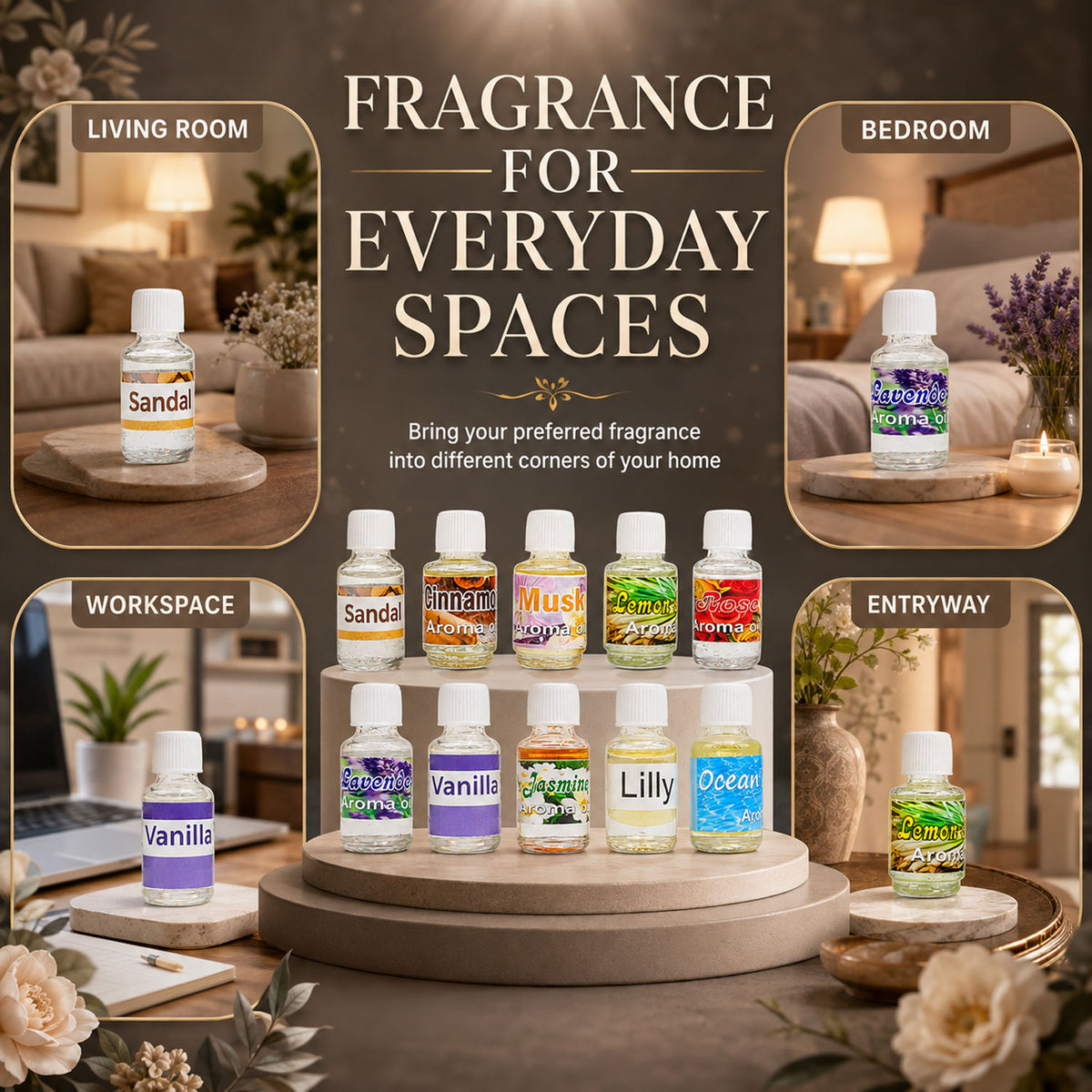 5ml Aroma Oils - Multi Flavors -(Packing-Glass Bottle)