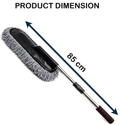 Signamio Car Duster Microfiber Brush Car Cleaning Accessories Compact Soft Non Scratch Fibers for Interior and Exterior Dusting Detailing and Quick Touch Ups - Grey