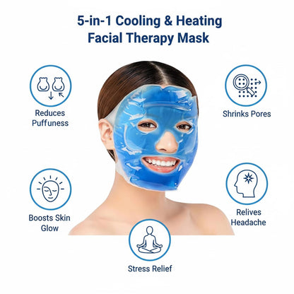 SIGNAMIO Unisex Cooling Face Mask Cold Therapy Gel Mask for Glowing Skin - Ice Pack for Face Skincare, Cool Mask, Face Ice Pack, Cooling Pack for Face