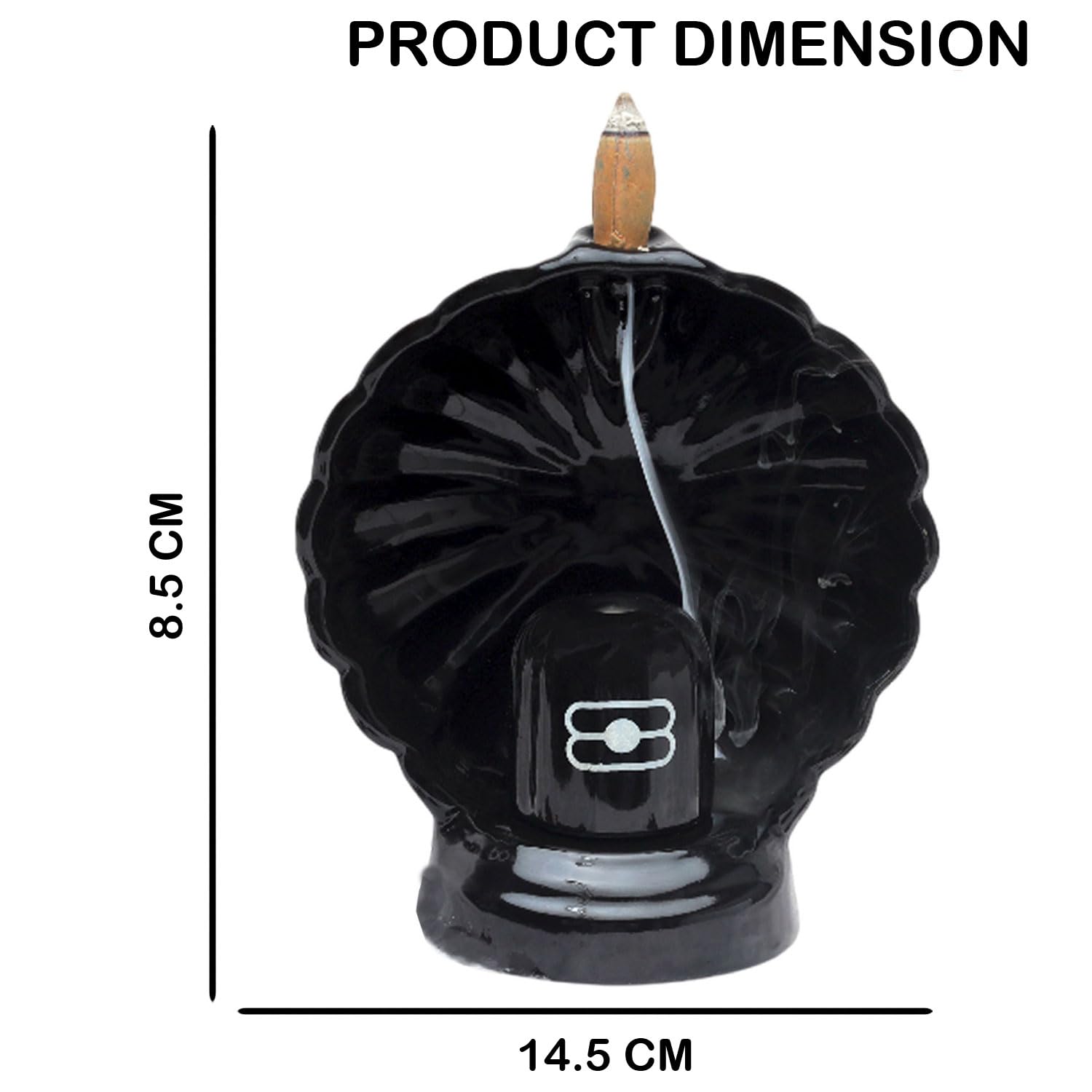 Signamio Aromatic Essence of Ceramic Shivling Shiva Backflow dhoop Smoke Fountain Incense Burner Holder with 30 Cones - Incense Holder for Meditation and Home Decor