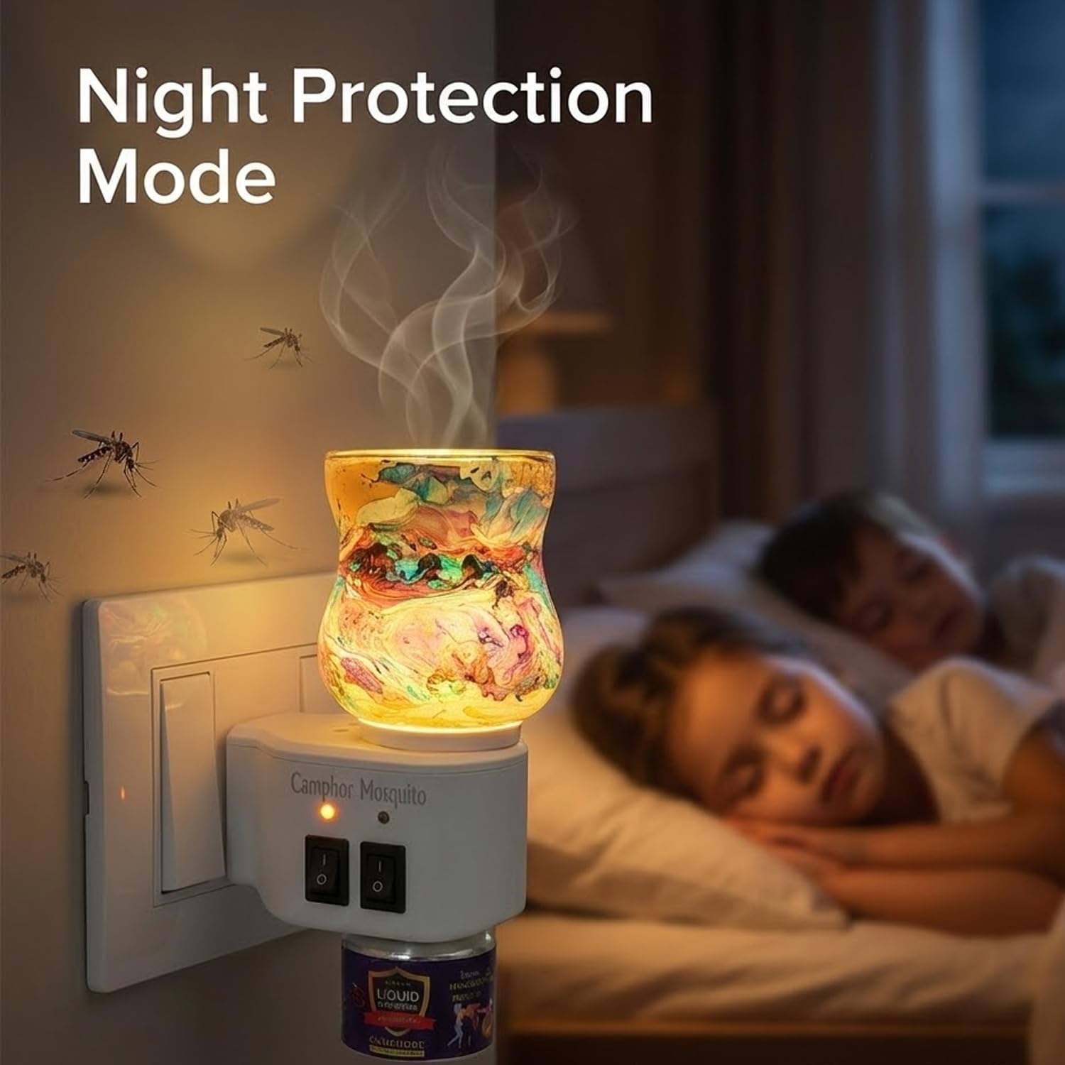 Signamio 3 in 1 Multi-Functional Camphor Diffuser Burner - Kapoor Dani Electrical Camphor with Night Lamp & Mosquito Repellent | Kapoor Dani for Home Fragrance and Ambient Lighting DN-30