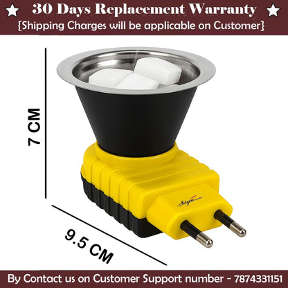 Signamio Home Fragrance Products: Camphor Diffuser Burner, Kapoor Dani Electrical Camphor, Aroma Burner & Bakhoor Burner for Home-Yellow
