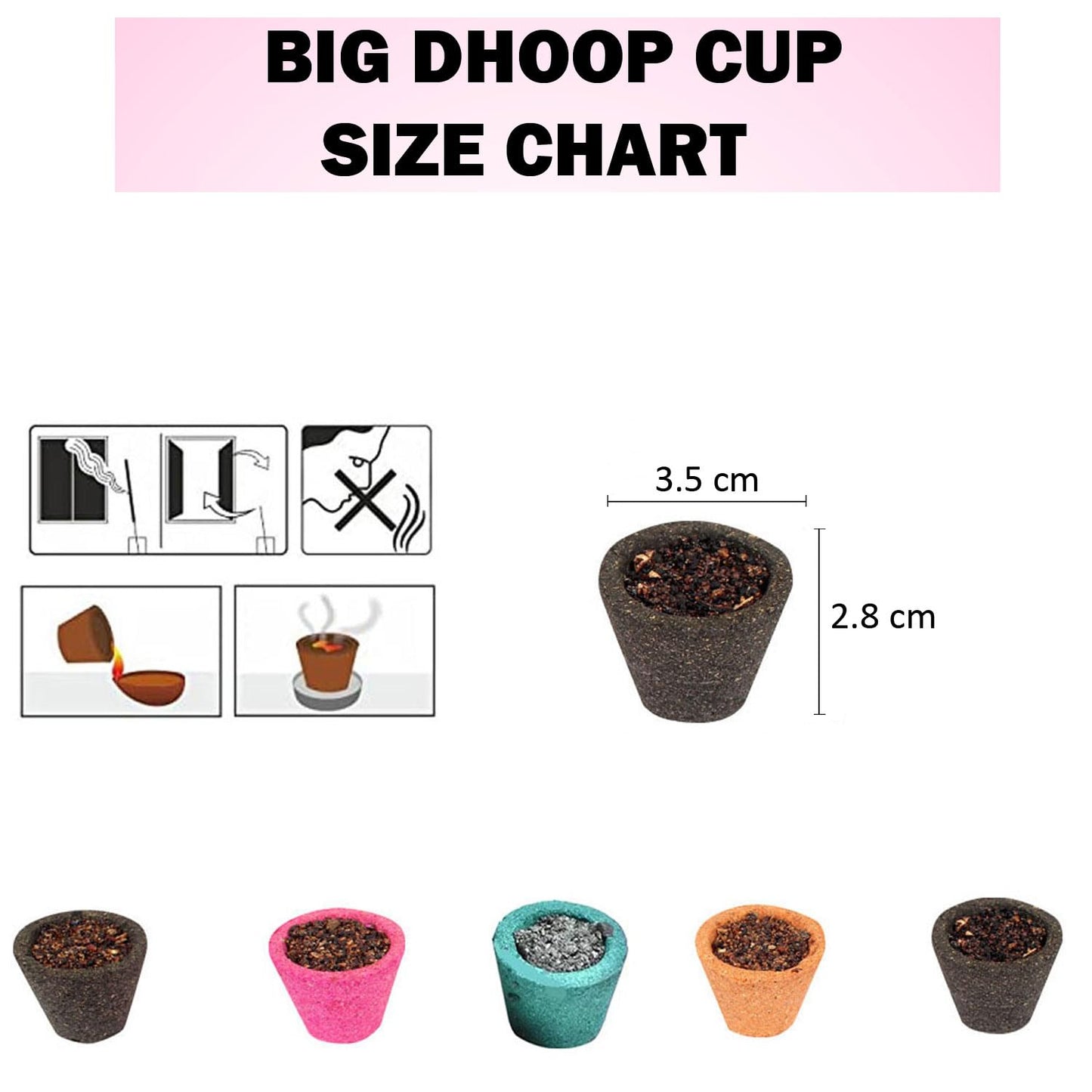 Signamio Sambrani Dhoop Cup 5 Pack of 60 Cup Dhoop with Loban, Guggal, Rose, Sandal, Mogra - Aromatic Dhoop Cup for Meditation and Relaxation - Traditional Fragrance