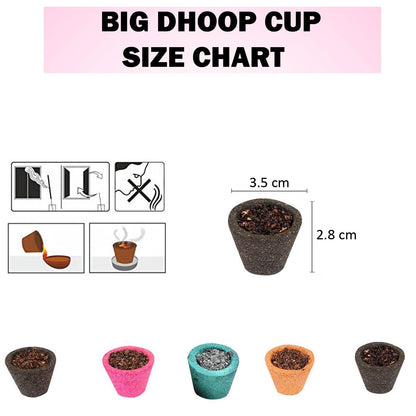 Signamio Sambrani Dhoop Cup 5 Pack of 60 Cup Dhoop with Loban, Guggal, Rose, Sandal, Mogra - Aromatic Dhoop Cup for Meditation and Relaxation - Traditional Fragrance