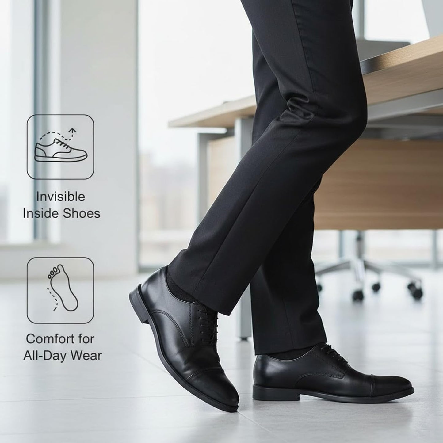 Signamio Height Increase Insoles for Men and Women, 4-Layer Adjustable Shoe Insoles for Men, Up to 9cm Height Booster Sole, Soft Material, 1 Pair, Sizes ranging US 4 to 9