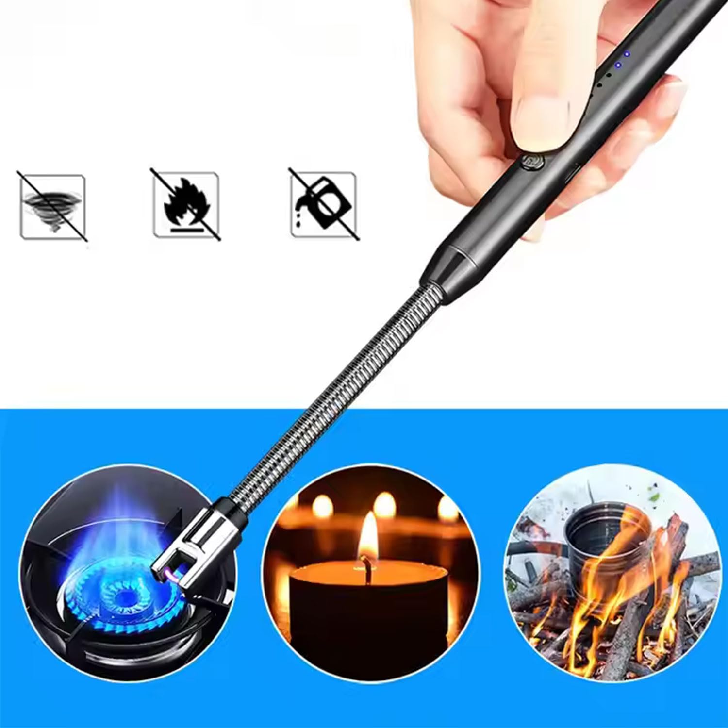 Signamio Lighter for Gas Stove - Electric Lighter Rechargeable with USB, 360 Flexible Neck
