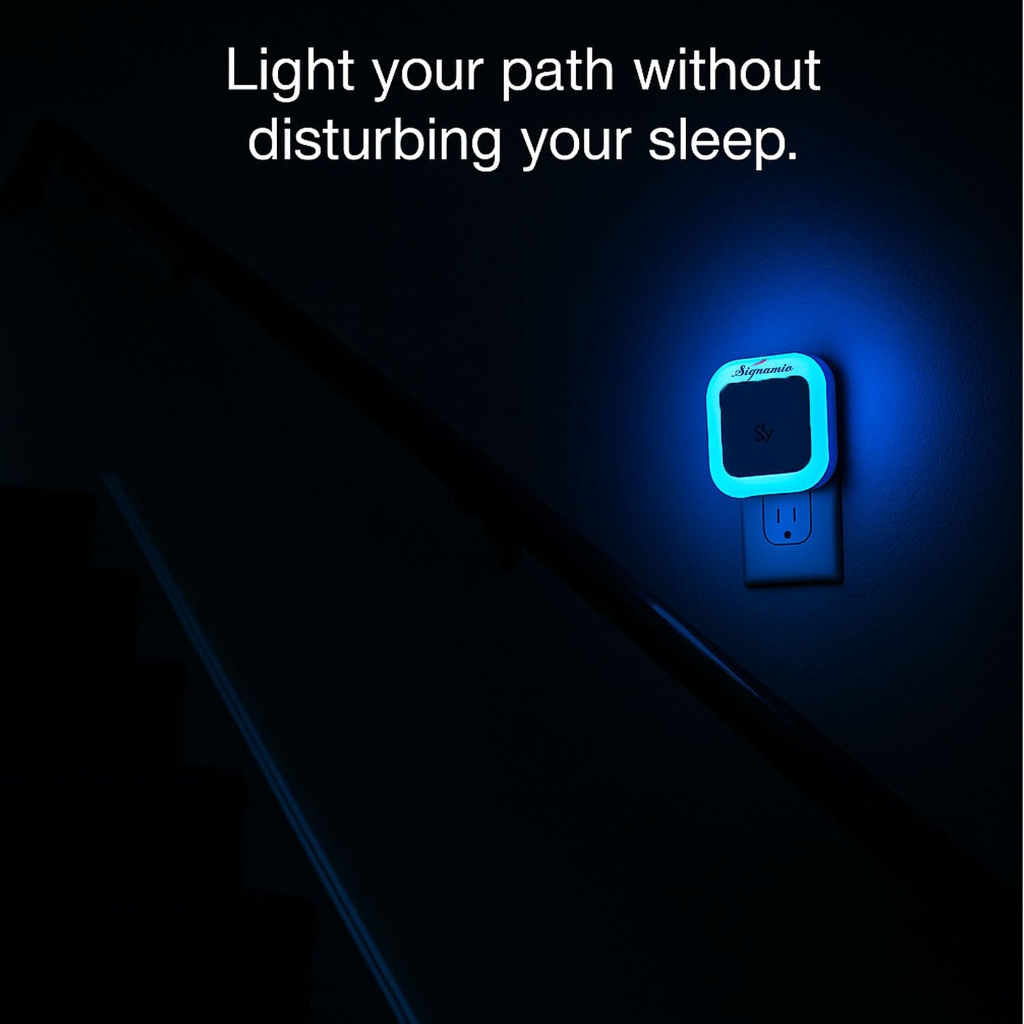 Signamio 1 Pcs Sensor Light for Home Indoor - Smart Motion Sensor LED Light, Automatic On/Off Night Lamp, Energy-Saving 0.5W for Bedroom, Bedside, Home Use-Blue