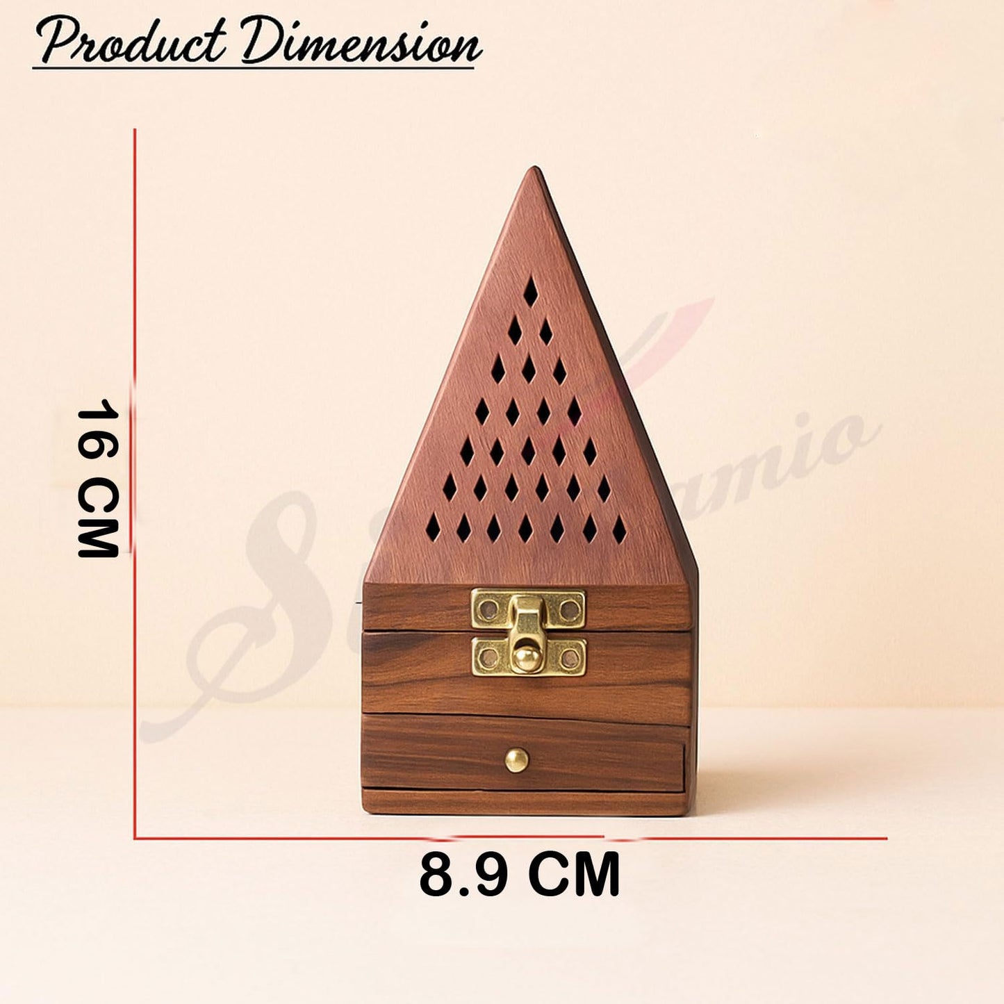 SIGNAMIO® Wooden Sambrani Dhoop Stand Incense Holder: Dhoop Dani Items for Home Mandir, Perfect Pooja Room Decoration and Pooja Thali Set Rituals -Pack of 1