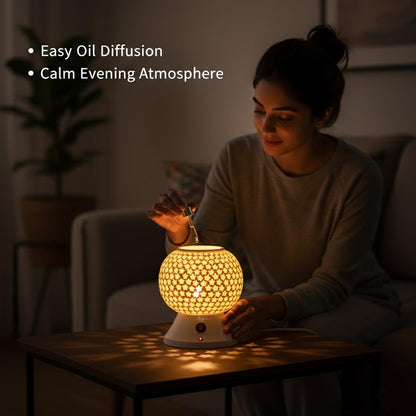 Signamio Hand Made Table Top Camphor Diffuser Burner - Kapoor Machine for Home & Office - Kapoor Dani Electrical Aroma Oil Diffuser Night Lamp - DN-3 (Aroma Oils not Included)