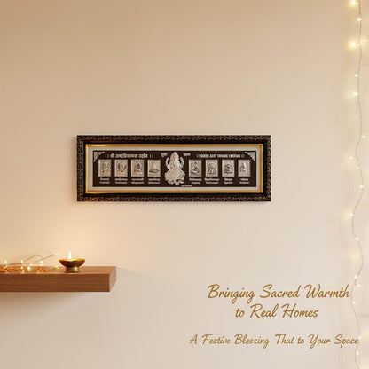 SIGNAMIO 999 Pure Silver Ashtavinayak Ganesha Photo Frame - Elegant Gift for Pooja Room, Premium Silver God Photo Frames