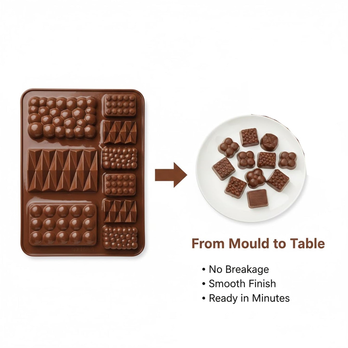 Signamio Chocolate Mould 9in1 - Bubble & Zigzag Shapes, Multiple Sizes - Premium Chocolate Mould Silicone for Creative Confectionery - Durable and Flexible Chocolate Silicone Mould