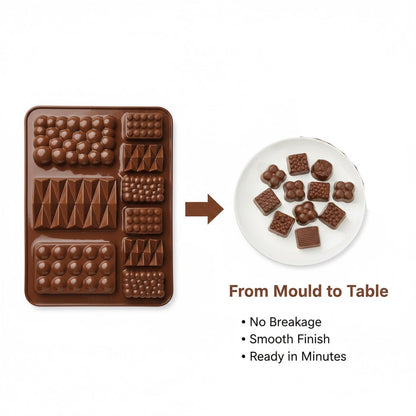 Signamio Chocolate Mould 9in1 - Bubble & Zigzag Shapes, Multiple Sizes - Premium Chocolate Mould Silicone for Creative Confectionery - Durable and Flexible Chocolate Silicone Mould