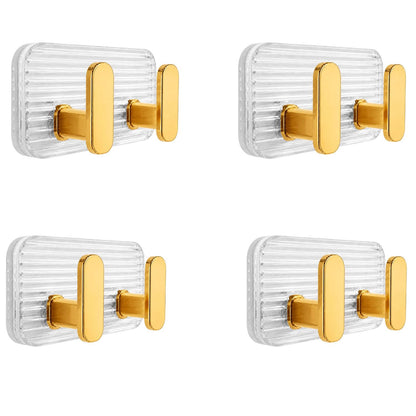 SIGNAMIO 8 Hook Self Adhesive Wall Hooks for Wall Heavy Items, Adhesive Wall Hook, Wall Hooks for Hanging Clothes, Kitchen & Bathroom Accessories, Stick On Hooks for Wall Without Drill -Silver