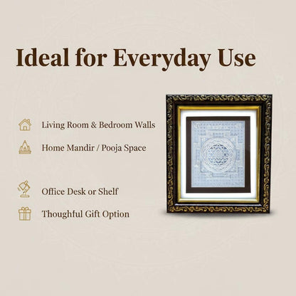 SIGNAMIO 999 Pure Silver Shree Laxmi Yantra for Money Attraction, Protection, and Chakra Healing - Shri Yantra for Prosperity, Spiritual