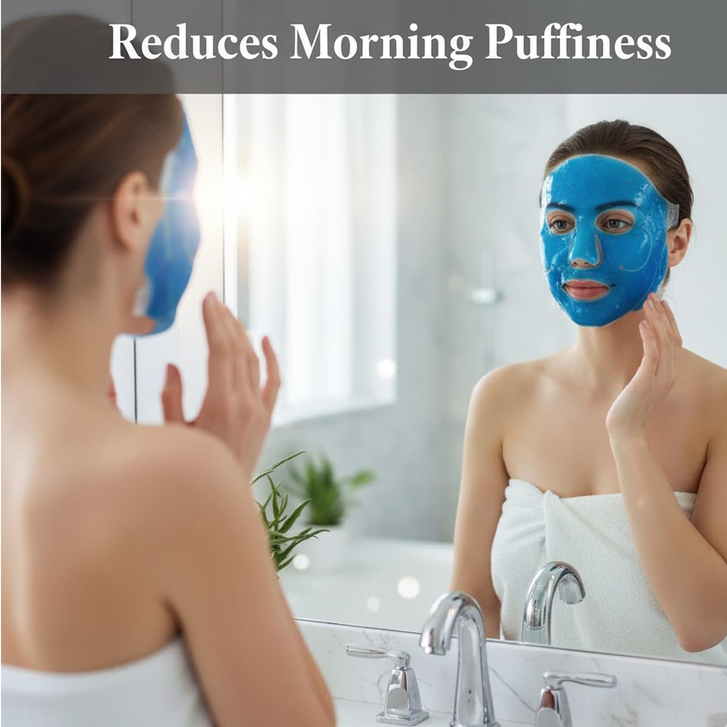 SIGNAMIO Unisex Cooling Face Mask Cold Therapy Gel Mask for Glowing Skin - Ice Pack for Face Skincare, Cool Mask, Face Ice Pack, Cooling Pack for Face