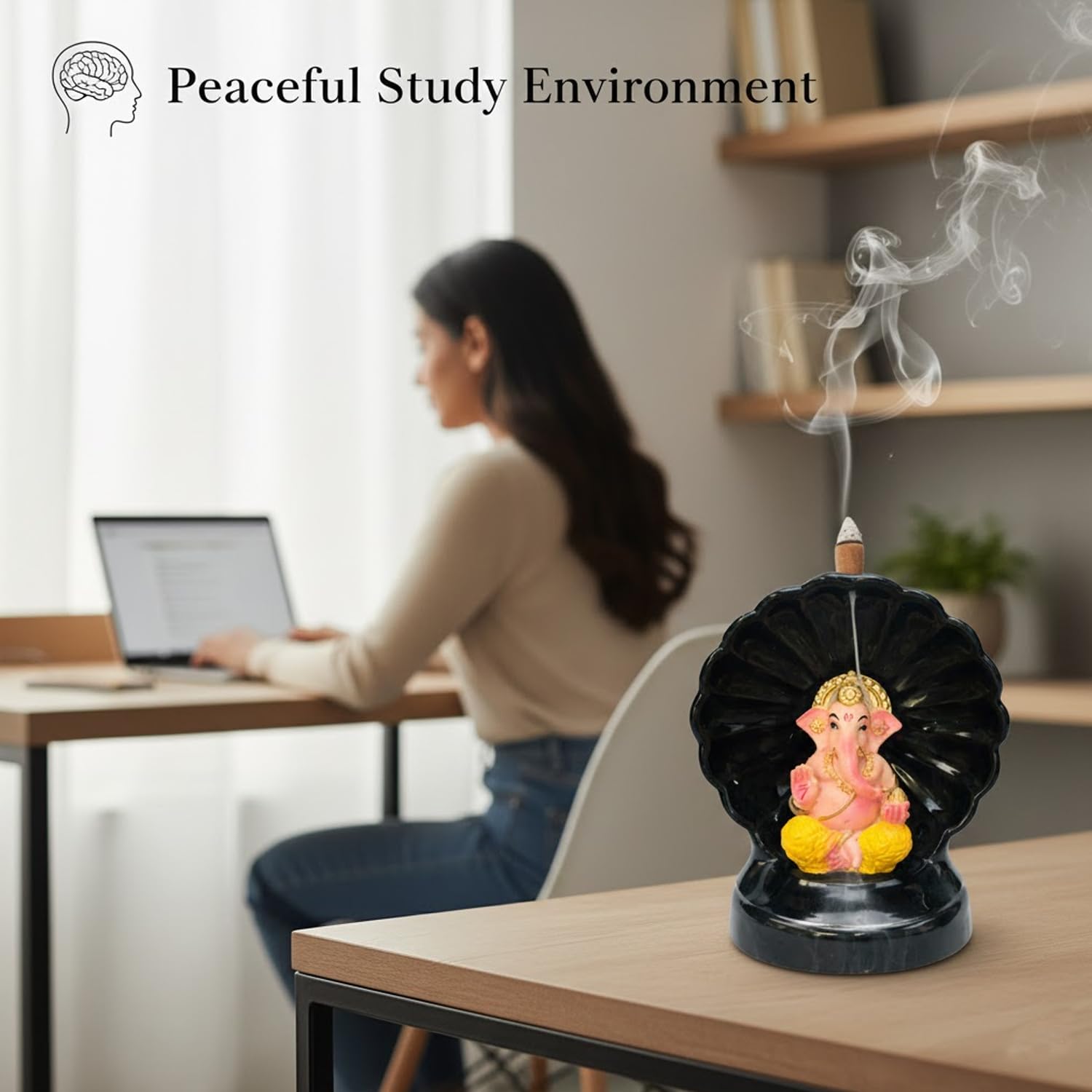 Signamio Snake Ganesha Backflow dhoop Smoke Fountain Aromatic Essence of Resin Incense Burner Holder with 30 Cones for Meditation and Home Decor