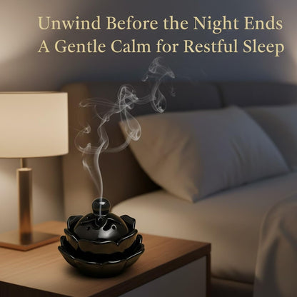 SIGNAMIO Sambrani Dhoop Stand - Ceramic Dhoop Holder for Pooja Room Decoration Items - Elegant and Durable Design - Black