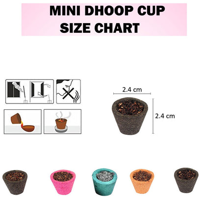 Signamio Mini Sambrani Dhoop Cup Pack 5-60 Cup Dhoop with Loban, Guggal, Rose, Sandal, Mogra - Aromatic Dhoop Cup for Meditation and Relaxation - Traditional Fragrance