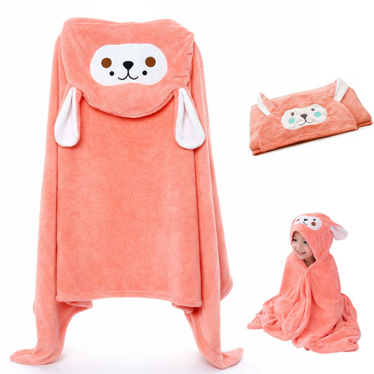 SIGNAMIO Baby Towels 2-4 Years - Soft Poncho Hooded Bath Towel for Kids - Lightweight Baby Towel for 0 to 6 Month - Premium Material for Comfort and Absorbency - Peach Color