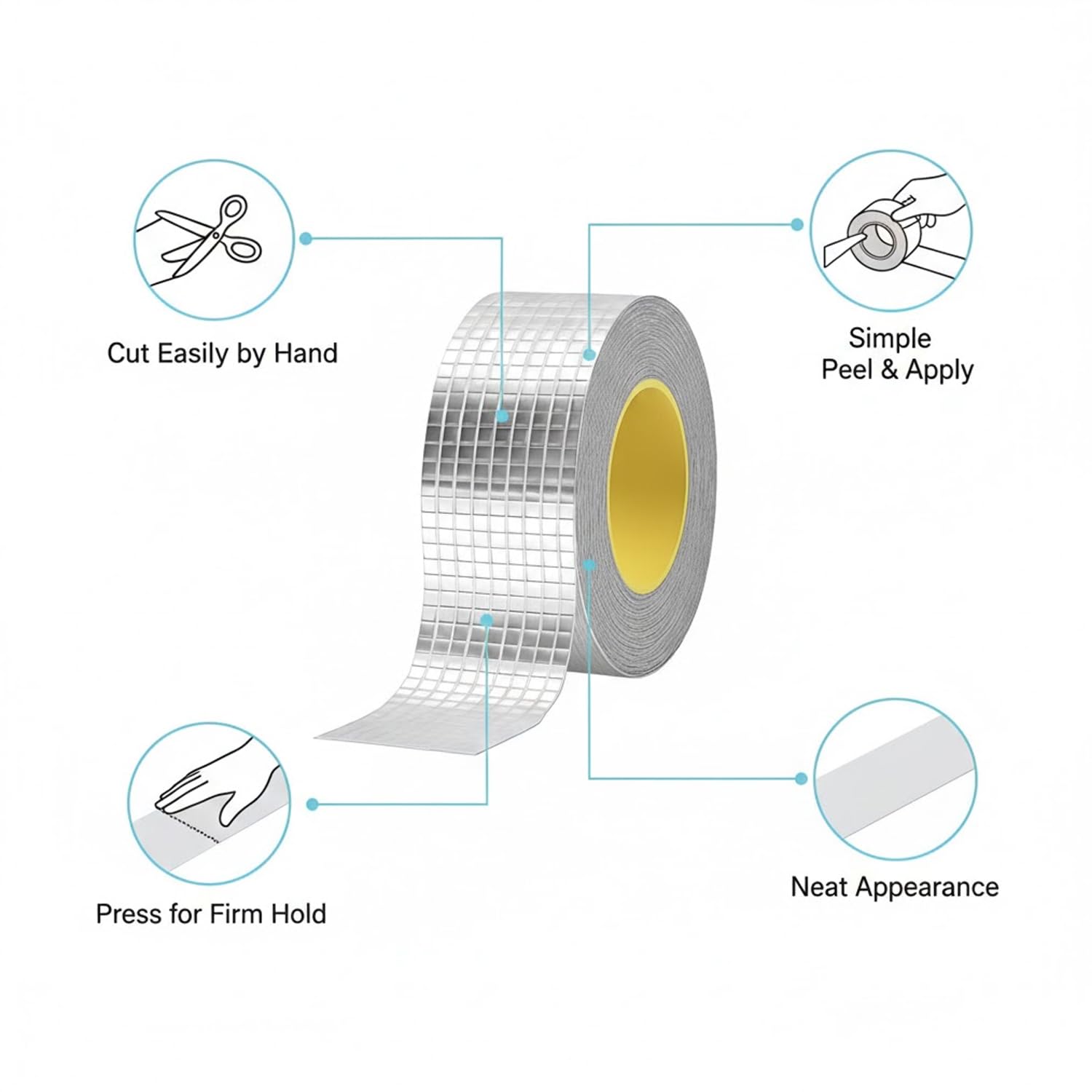 Signamio Aluminum Waterproof Tape - Super Strong Adhesive Water Proof Tape for Roof Leakage, Surface Crack, Water Leakage Tape for Room, Boat Sealing, Durable and Reliable Solution - (10 CM*5M - 1pcs)