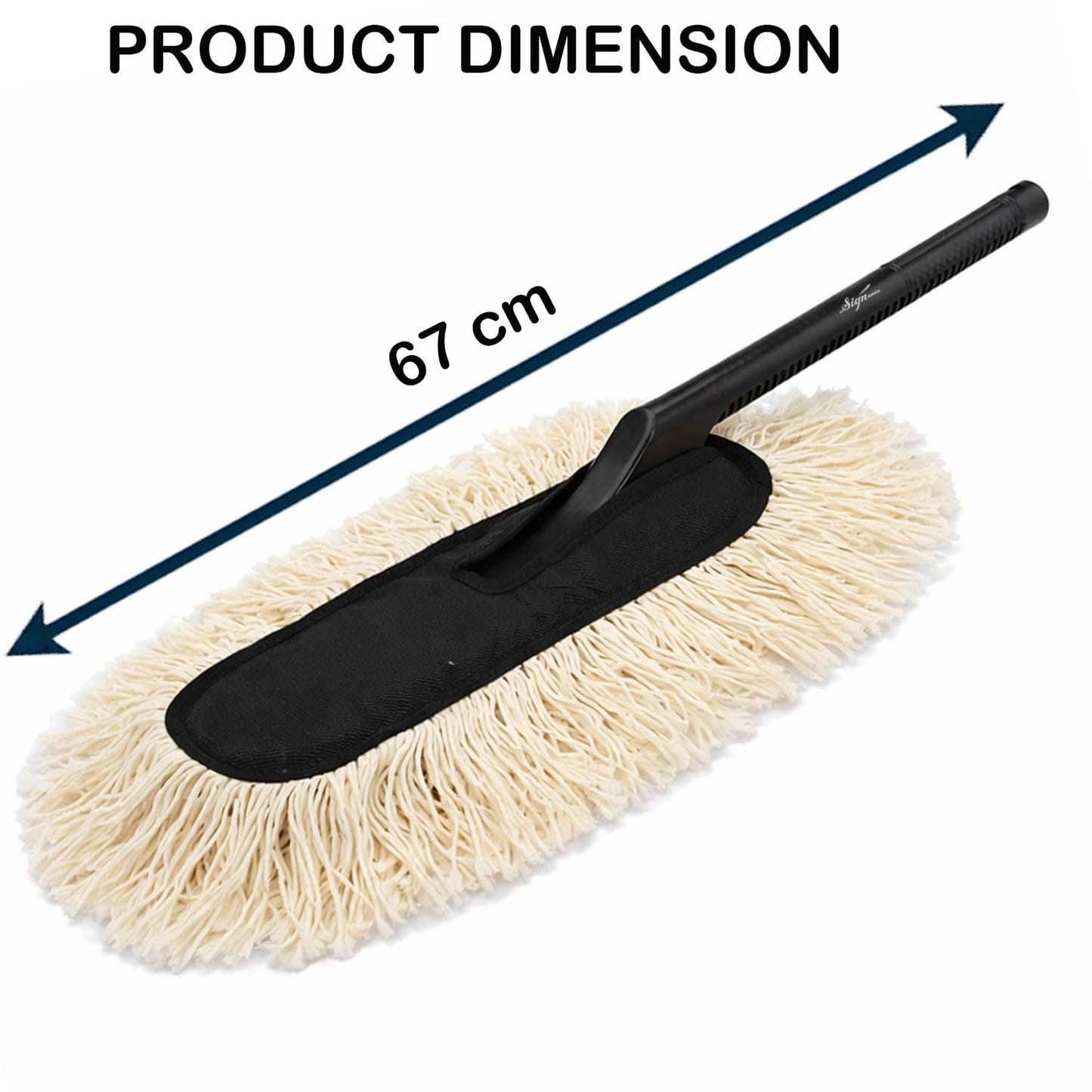 Signamio Car Duster Microfiber Brush Car Cleaning Accessories Compact Soft Non Scratch Fibers for Interior and Exterior Dusting Detailing and Quick Touch Ups - White