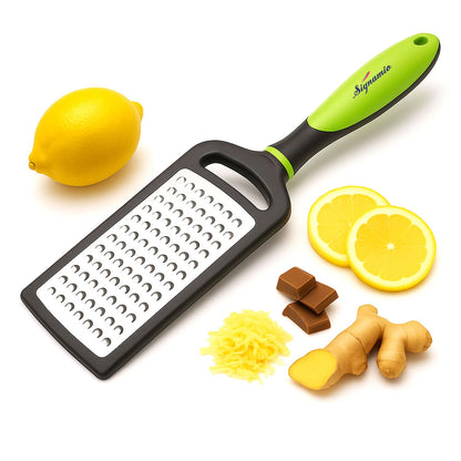 SIGNAMIO® Hand Kadukas Cheese Grater and Vegetable Shredder for Kitchen Stainless Steel Ginger Crusher, Carrot Grater, Garlic Slicer with Protective Cover (Sky Blue)
