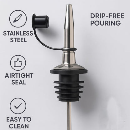Signamio 5 Pcs Liquor Dispenser Oil Pourer and Oil Bottle Cap - Premium Oil Dispenser Nozzle Cap for Precise Pouring and Leak-Proof Seal, Ideal for Kitchen Use