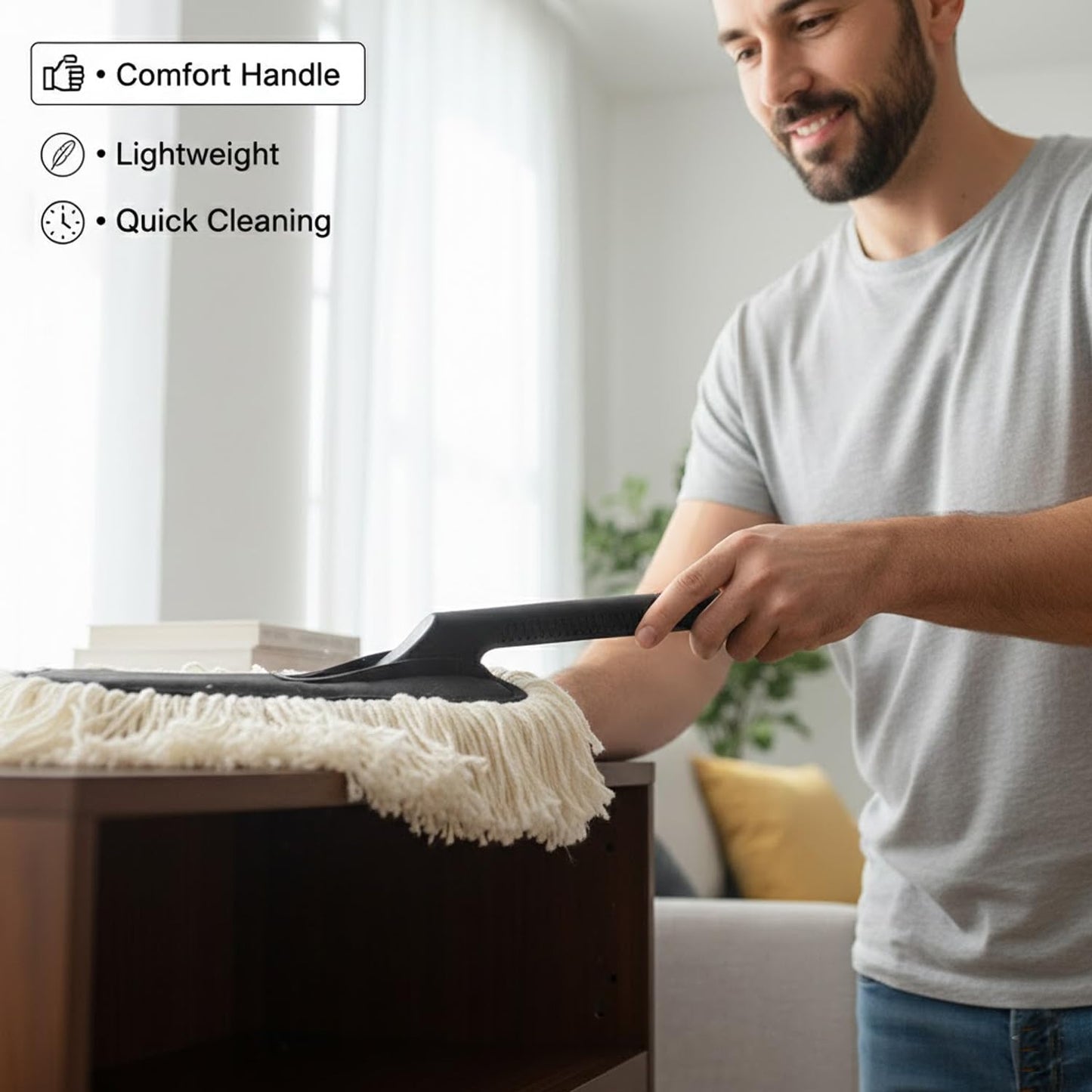 Signamio Car Duster Microfiber Brush Car Cleaning Accessories Compact Soft Non Scratch Fibers for Interior and Exterior Dusting Detailing and Quick Touch Ups - White