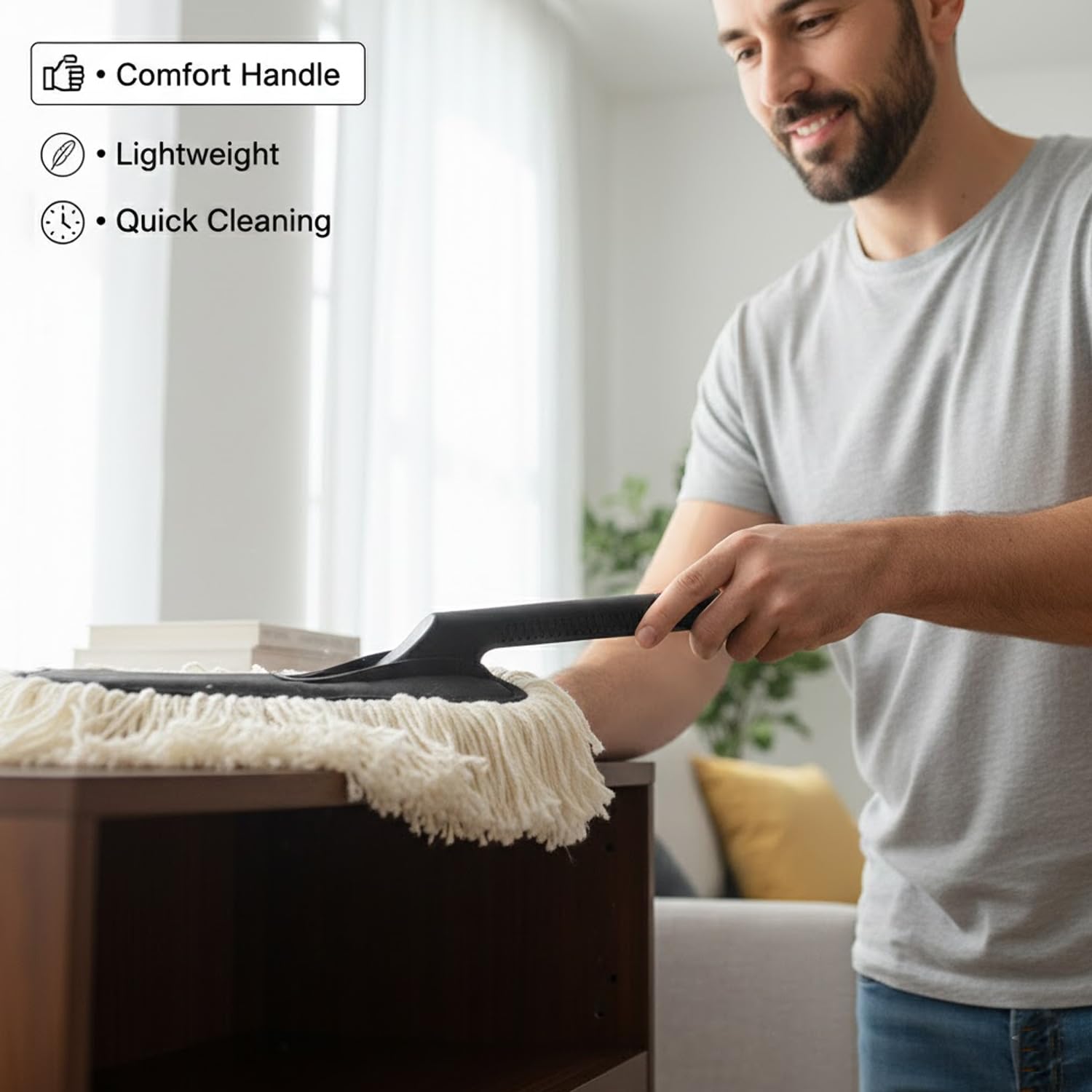 Signamio Car Duster Microfiber Brush Car Cleaning Accessories Compact Soft Non Scratch Fibers for Interior and Exterior Dusting Detailing and Quick Touch Ups - White