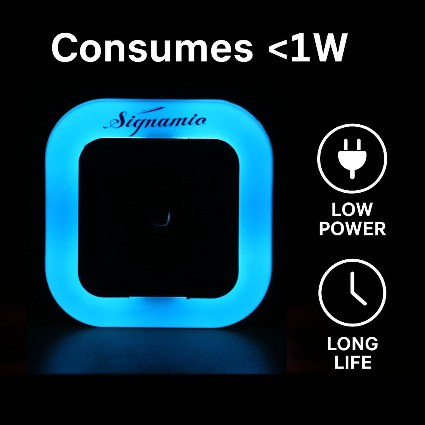 Signamio 1 Pcs Sensor Light for Home Indoor - Smart Motion Sensor LED Light, Automatic On/Off Night Lamp, Energy-Saving 0.5W for Bedroom, Bedside, Home Use-Blue