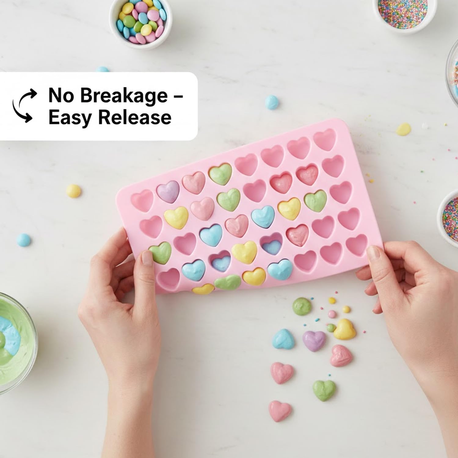 Signamio Heart Shape Chocolate Mould - Premium Chocolate Mould Silicone for Heart-Shaped Treats - Durable Non-Stick Chocolate Silicone Mould for Baking and Candy Making