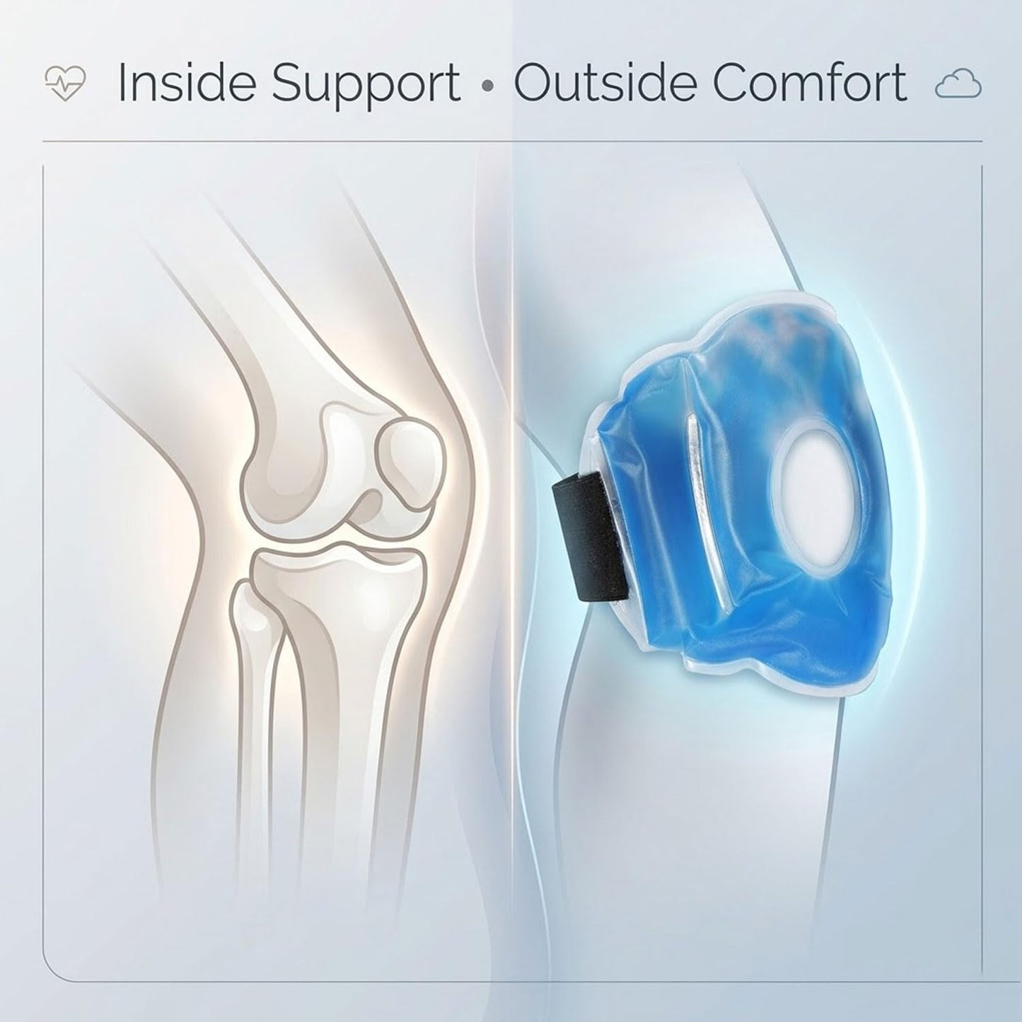 SIGNAMIO® Knee Pain Relief Ice Pack Wrap with Strap - Cold Gel Pad for Knee and Foot Cooling, Pain Relief Pad - 1 Pcs