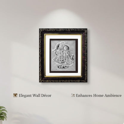 SIGNAMIO 999 Pure Silver Radhe krishna Photo Frame - Elegant Gift for Pooja Room, Ideal Pure Silver Gift Items