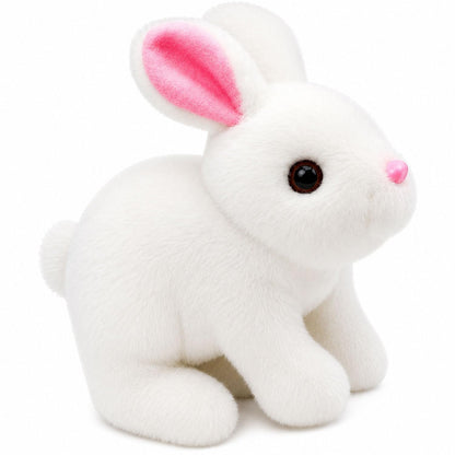 SIGNAMIO Jumping Rabbit Wiggling Ear, Walking Bunny Toy with Sounds, Twitching Mouth and Nose, Bunny Rabbit Toy for Baby Kids - White - 1 Pcs