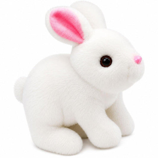 SIGNAMIO Jumping Rabbit Wiggling Ear, Walking Bunny Toy with Sounds, Twitching Mouth and Nose, Bunny Rabbit Toy for Baby Kids - White - 1 Pcs