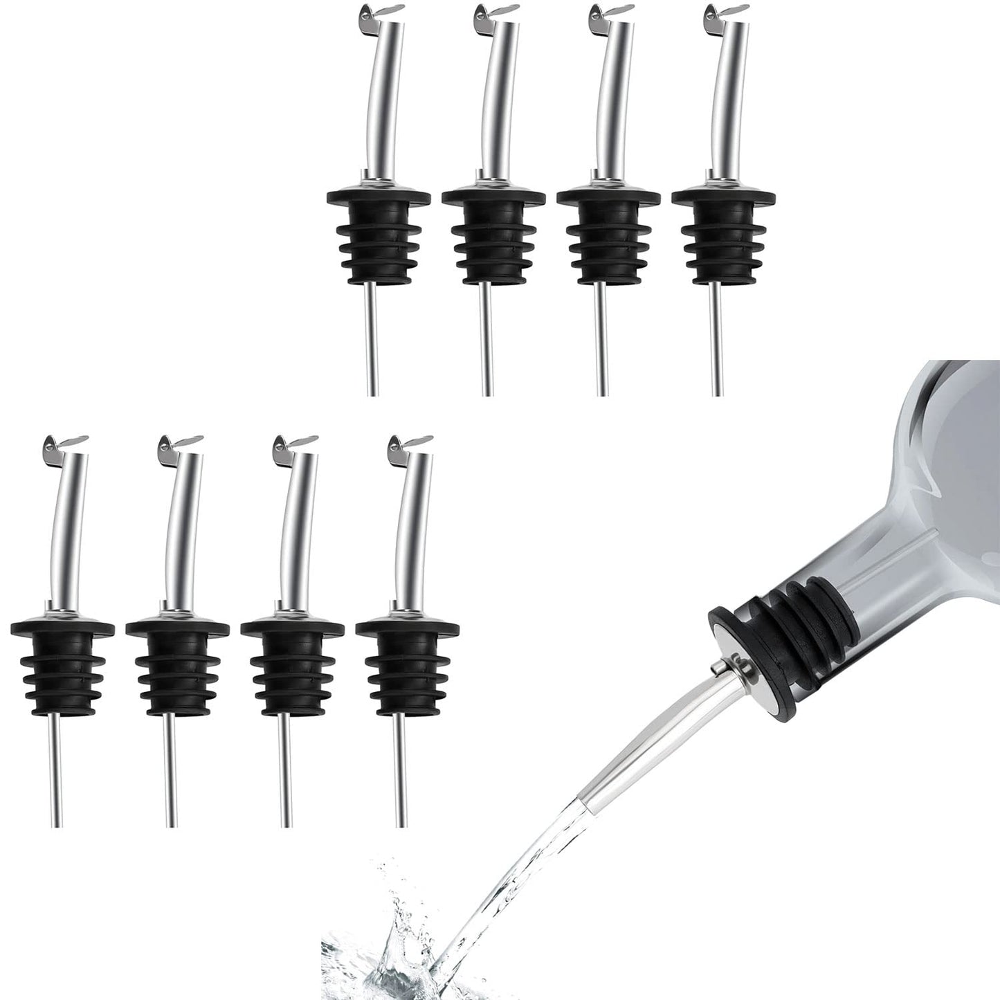 Signamio 5 Pcs Liquor Dispenser Oil Pourer and Oil Bottle Cap - Premium Oil Dispenser Nozzle Cap for Precise Pouring and Leak-Proof Seal, Ideal for Kitchen Use