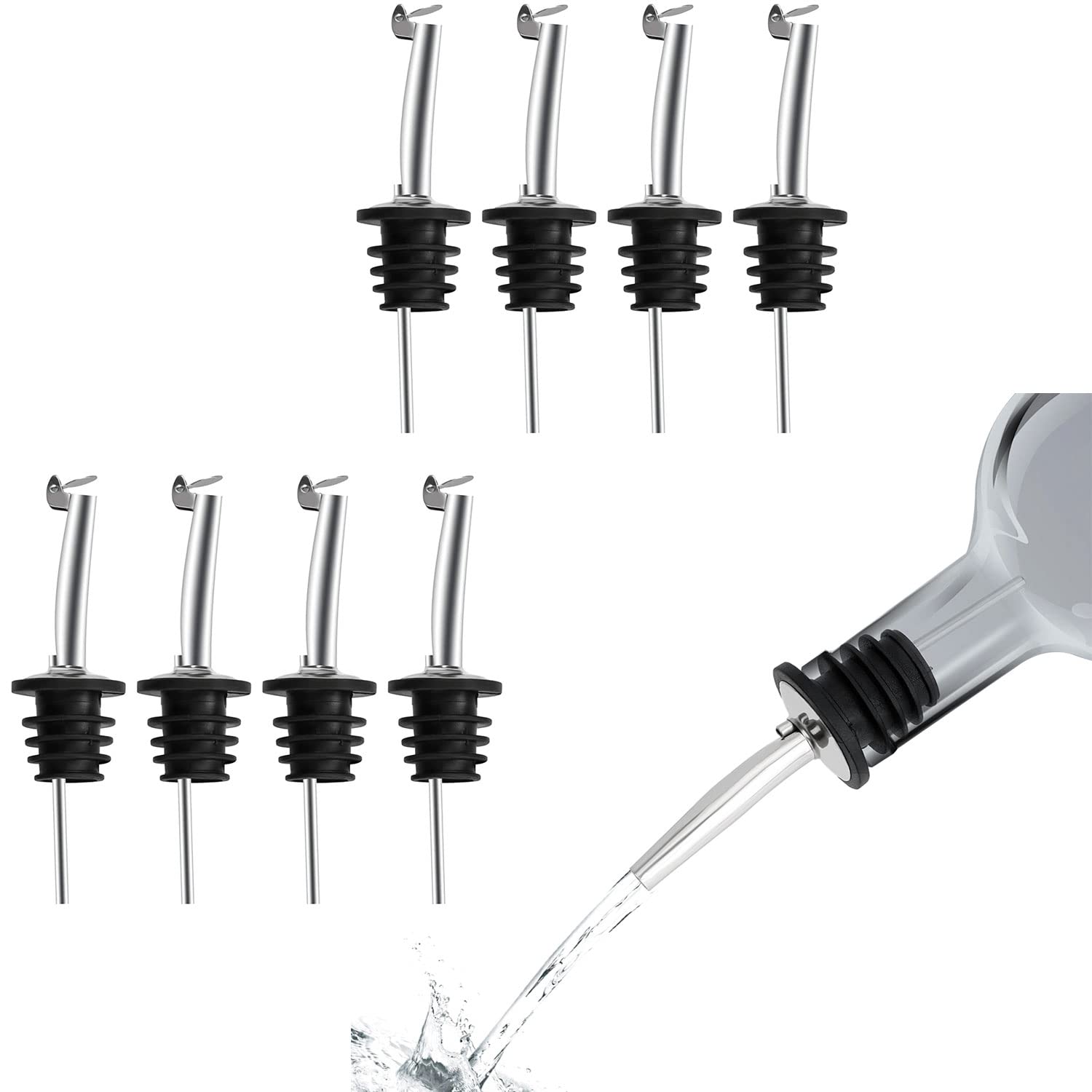 Signamio 5 Pcs Liquor Dispenser Oil Pourer and Oil Bottle Cap - Premium Oil Dispenser Nozzle Cap for Precise Pouring and Leak-Proof Seal, Ideal for Kitchen Use