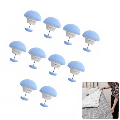 Signamio Quilt Button Fixers - 10 Pcs Set, Blanket Clips for Cover, Blanket Button Clip, Duvet Clip Holder, Secure Hold for Bedsheet, Blanket, Rajai, Ideal for Bedroom Essentials - Blue Color