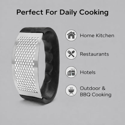 Signamio Garlic Crusher Mini Hand Press Chopper for Effortless Garlic Preparation, Durable and Easy to Clean Kitchen Essential - DN-2 Black