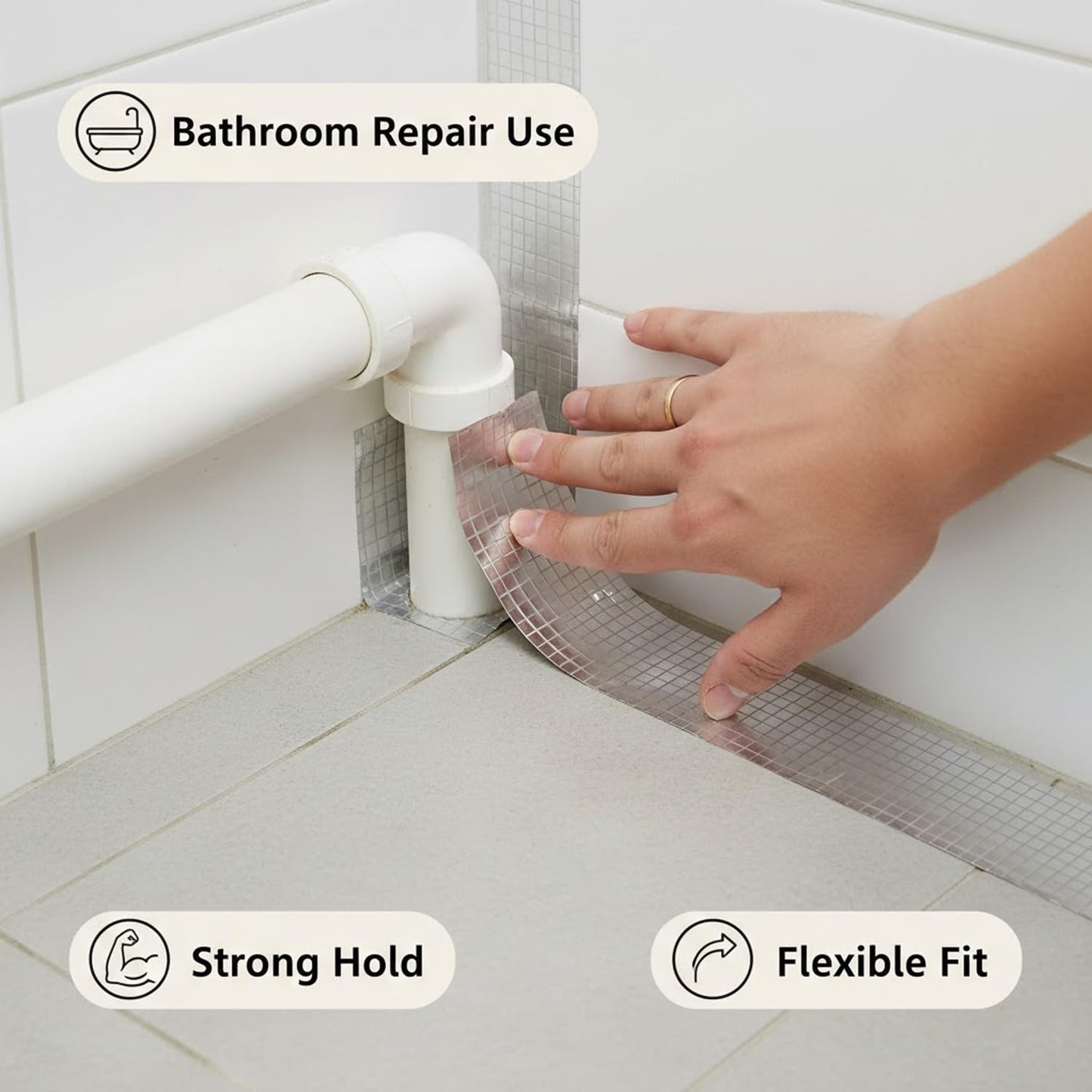 Signamio Aluminum Waterproof Tape - Super Strong Adhesive Water Proof Tape for Roof Leakage, Surface Crack, Water Leakage Tape for Room, Boat Sealing, Durable and Reliable Solution - (10 CM*5M - 1pcs)