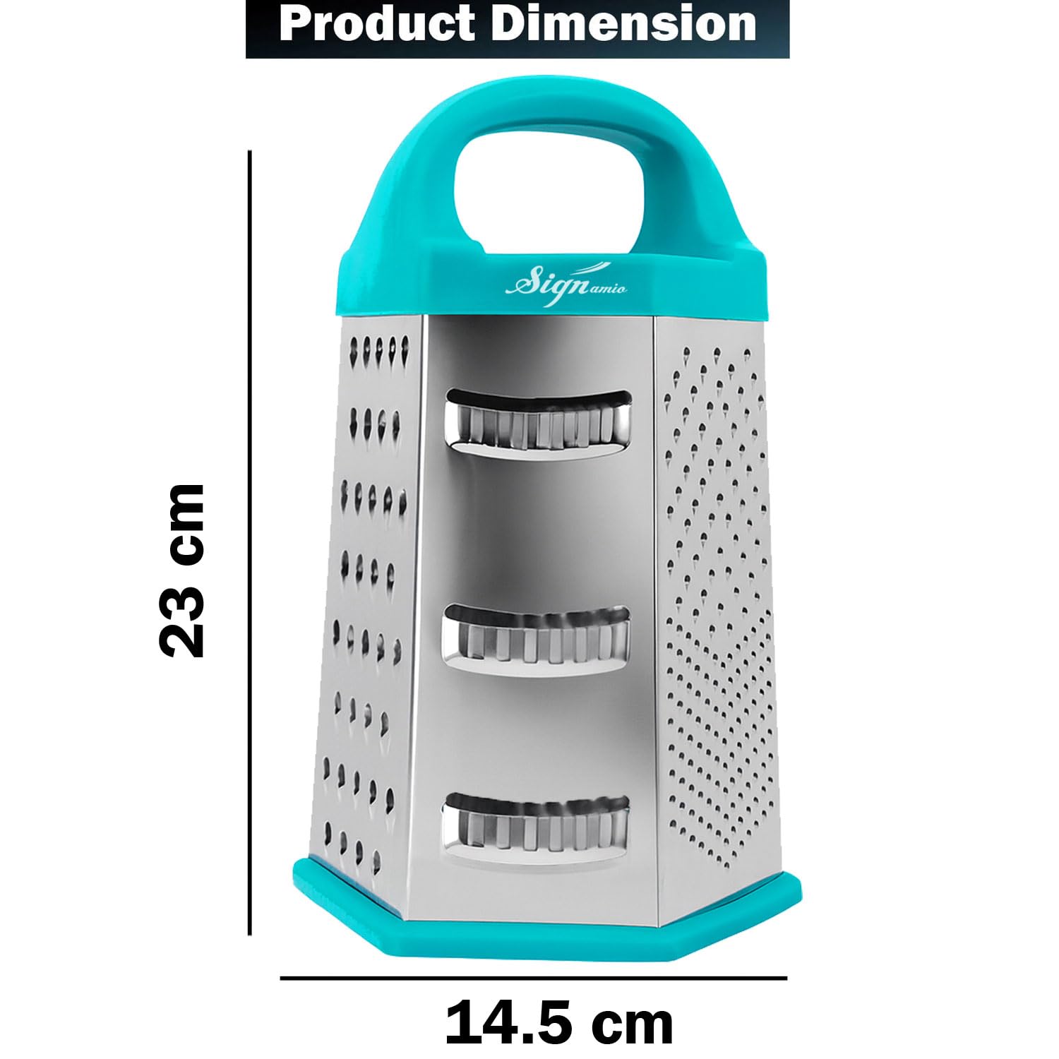 Signamio 7 in 1 Cheese Grater Stainless Steel Vegetable Slicer for Kitchen - Carrot Grater Machine and Multi-Function Slicer Box, Durable Blades for Efficient Food Preparation - Multicolor