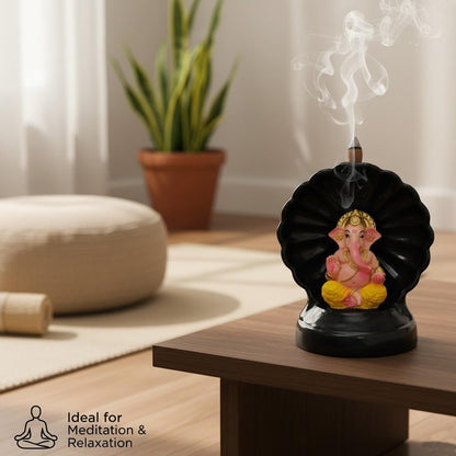 Signamio Snake Ganesha Backflow dhoop Smoke Fountain Aromatic Essence of Resin Incense Burner Holder with 30 Cones for Meditation and Home Decor