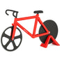 SIGNAMIO® Bicycle Pizza Cutter and Sandwich Slicer - Red, Ergonomic Non-Slip Handle, Stainless Steel Pizza Wheel for Kitchen, Ideal Roti, Paratha, Chapati, Brownie & Slice Cutter