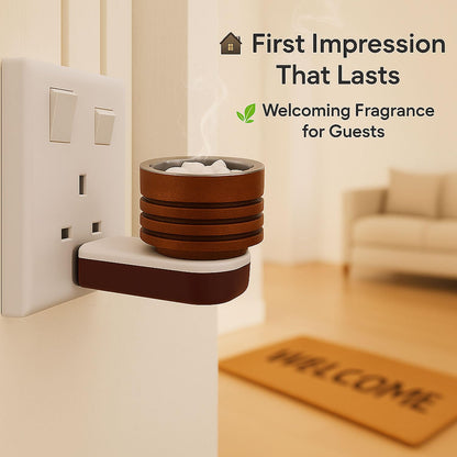 SIGNAMIO® Kapoor Kapur Dani Camphor Karpuram Bakhoor Oud Aroma Oil Diffuser Incense Dhoop Burner Electrical Stand Machine for Home Fragrance Room Freshener -DN-2,Sheesham Wood