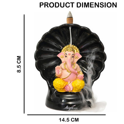 Signamio Snake Ganesha Backflow dhoop Smoke Fountain Aromatic Essence of Resin Incense Burner Holder with 30 Cones for Meditation and Home Decor