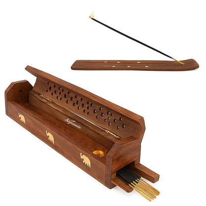 SIGNAMIO® Eiffel Tower Wooden Sambrani Dhoop Stand Incense Holder: Perfect Pooja Room Stand Decoration Item, Dhup Dani & Doopam Holder, Essential Puja Item for Home Mandir and Pooja Thali Set Rituals