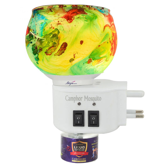 Signamio 3 in 1 Multi-Functional Camphor Diffuser Burner - Kapoor Dani Electrical Camphor with Night Lamp & Mosquito Repellent | Kapoor Dani for Home Fragrance and Ambient Lighting DN-29